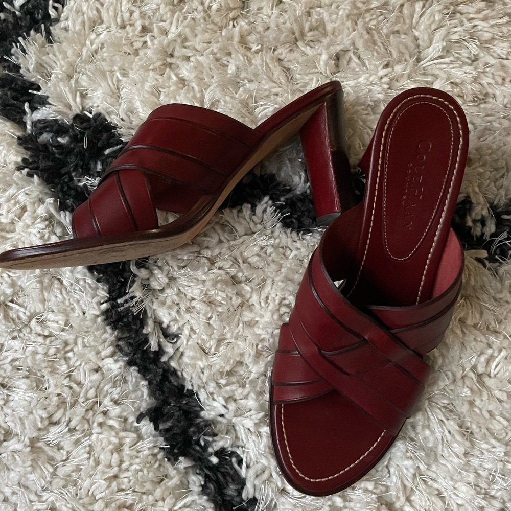 Burgundy leather Cole Haan sandals